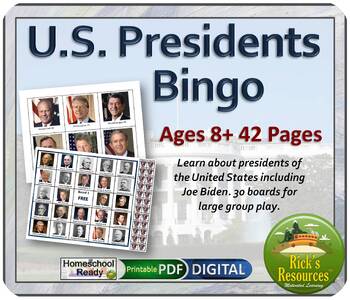 Preview of Presidents Bingo Game  - Print and Digital Versions