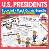 United States Presidents Booklet and Fact Cards Bundle