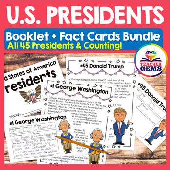 Preview of United States Presidents Booklet and Fact Cards Bundle