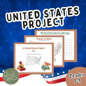 Preview of United States Project Abbreviations, Capitals, and more 1st, 2nd and 3rd Grade