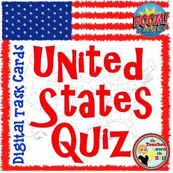 Preview of United States Quiz BOOM Cards US States Digital Activity
