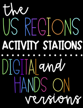 Preview of United States Regions Interactive Activities | 2 VERSIONS | Digital & Hands On