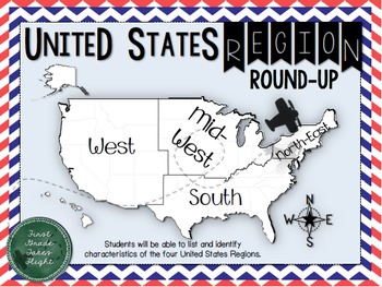 Preview of United States Regions Round Up Graphic Organizers {Differentiated - Geography}