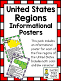 United States Regions ~ Set of 5 Informational Posters (Co