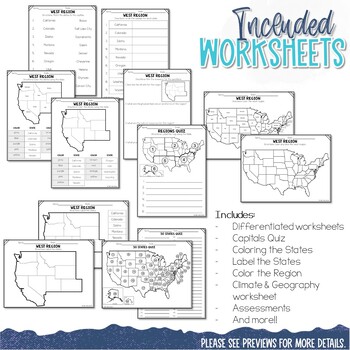 United States Regions Worksheets by Calm and Wave | TPT