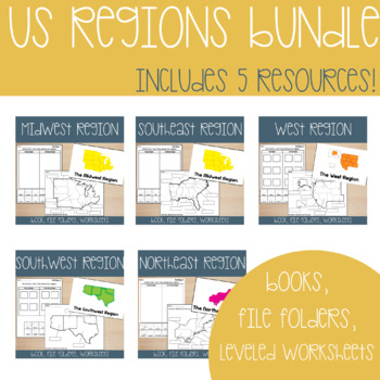 Preview of United States Regions Worksheets and Books