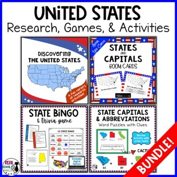 Preview of United States Research Project, Capitals, and Abbreviations Bundle