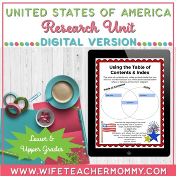Preview of United States Research Unit | Lower & Upper Grades (Digital Version)