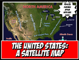 United States Satellite Map Physical Geography PowerPoint 