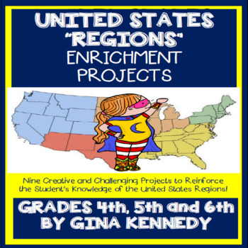 Preview of United States Regions Projects, Creative Challenging and Fun