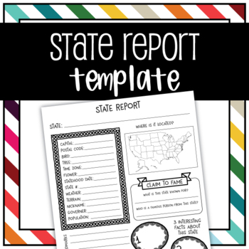 Preview of United States State Report Graphic Organizer Template
