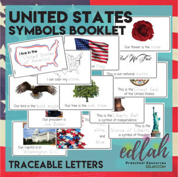 Preview of United States Symbols Booklet - Traceable Words