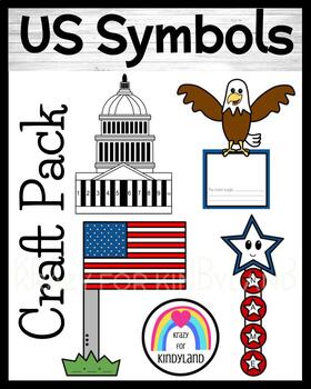 Preview of US Symbols Crafts for Math & Writing: United States of America Activities