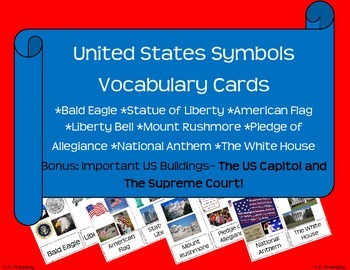 Preview of United States Symbols Vocbulary Cards