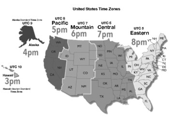 time zone map teaching resources teachers pay teachers