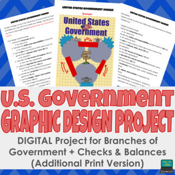 Preview of United States (U.S.) Government Graphic Design DIGITAL Project | three branches