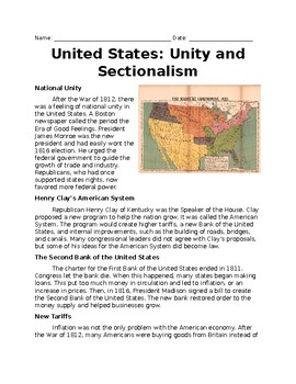 Preview of United States: Unity and Sectionalism