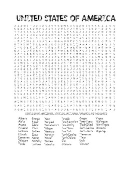 united states word search by mikayla simcoe teachers pay teachers