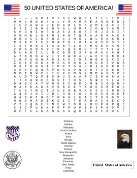 United States Word Search Worksheets Teaching Resources Tpt