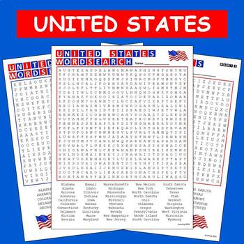 United States Word Search THREE Versions by Cosmo Jack's Technology ...