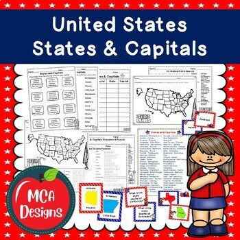 United States and Capitals Activities by MCA Designs | TPT