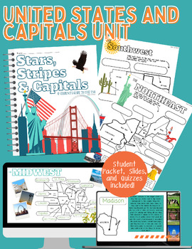 Preview of United States and Capitals Unit with Slides
