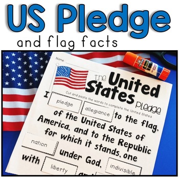 Preview of Pledge of Allegiance Cut and Paste Activity and United States Flag Facts
