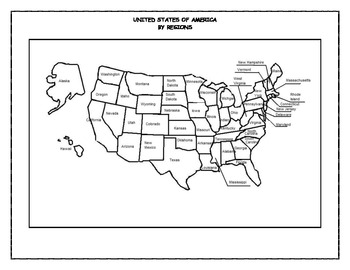 Preview of United States by Regions and Word Search