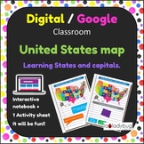 United States map. Learning States and Capital. Google cla