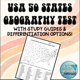United States of America 50 States Geography Test