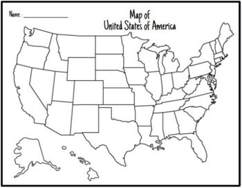 United States of America- Blank Map by From Miss McMullen's Classroom ...
