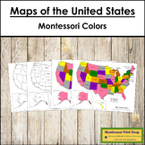 United States of America Control Maps and Masters (Montessori color-code)