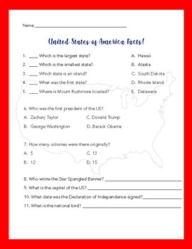 The United States Of America Worksheet - Rwanda 24