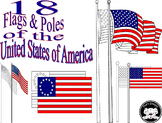 American Flag Clip Art Poles