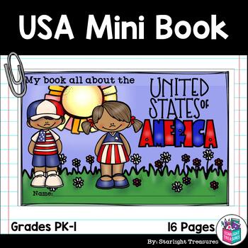 Preview of United States of America USA Mini Book for Early Readers - Country Study FREEBIE