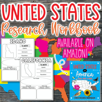United States of America Research Workbook: Color, Write and Draw