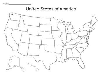 united states of america states capitals blank region