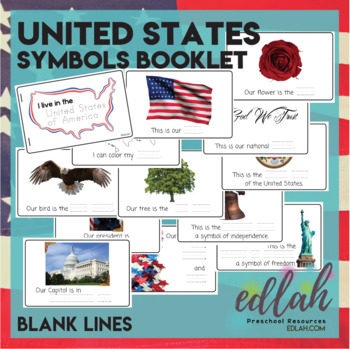 Preview of United States of America Symbols Booklet-Blank Lines