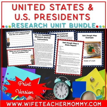 Preview of United States of America & U.S. Presidents Research Units (Print Version)