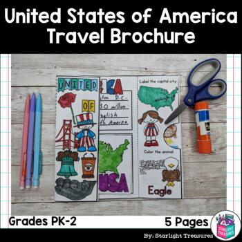 Preview of United States of America USA Travel Brochure for Early Readers - Country FREEBIE