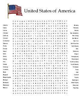 united states of america word search puzzle by creative creations by mrs c