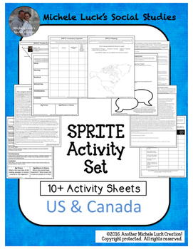 Preview of United States of America and Canada Reading & SPRITE Activity Set