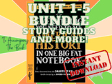 Units 1-5 Study Guide & Test BUNDLE! Everything you need t