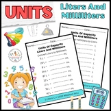 Units Of Capacity  Liters And Milliliters Worksheet Activity