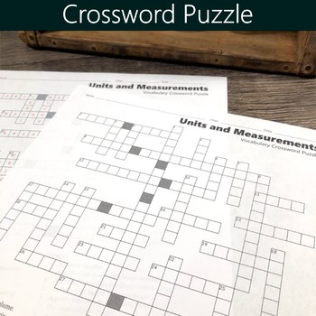 Units and Measurements Vocabulary Puzzles (Crossword Word Search