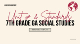 Units and Standards Poster for 7th Grade Social Studies GA