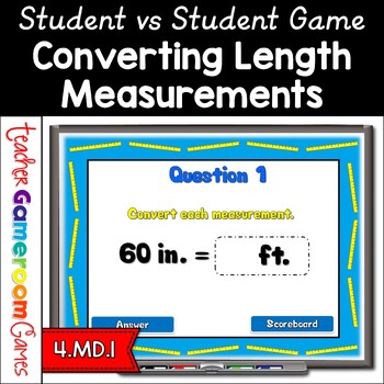 Preview of Units of Length Measurement Conversion Powerpoint Game Measurement Games