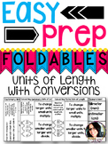 Units of Length with Conversions Foldables for Math Notebooks  5.MD.1 4.MD.1