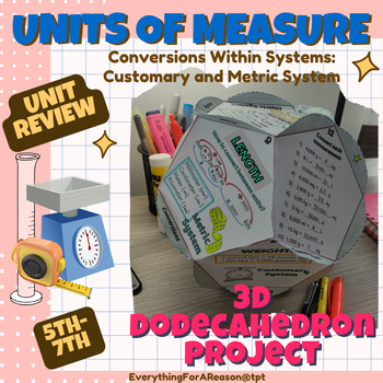 Preview of Units of Measure: Customary and Metric System 3D Dodecahedron Project