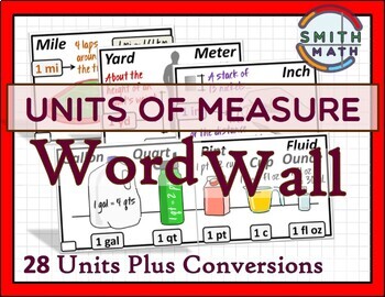 Preview of Units of Measure Word Wall
